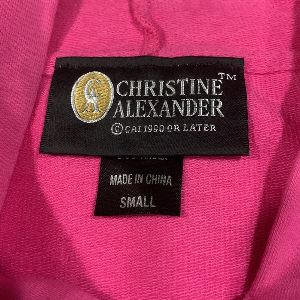 Christine Alexander Pink hoodie with Swarovski Crystal Studs Size S Perfect Cond - Picture 2 of 12